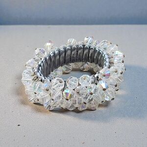 Vintage Japanese Expandable AB Crystal Cha Cha Bracelet